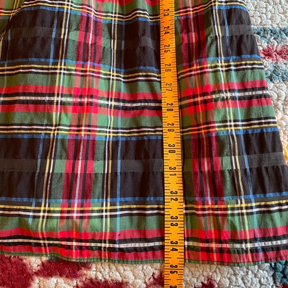 J. Crew Women's Puff Sleeve Mini Dress in Stewart Plaid Holiday Christmas Size 8 - Picture 2 of 15